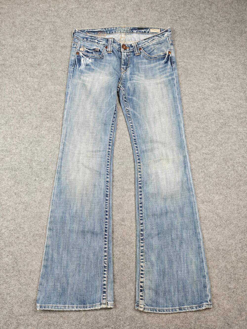 BIG STAR Jeans Womens 28 Blue Bootcut Sweet Low Boot Rhinestone Embroidered